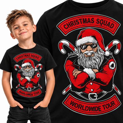 KOSZULKA DZIECIĘCA ŚWIĄTECZNA CHRSTMAS SQUAD
